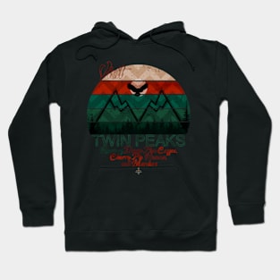 Visit Twin Peaks, Home of Damn Fine Coffee, Cherry Pie Heaven and Murders, Horror movies fan, Horror Tshirt, Halloween Sweatshirt, Bloody Floor, Black and white sticker Hoodie